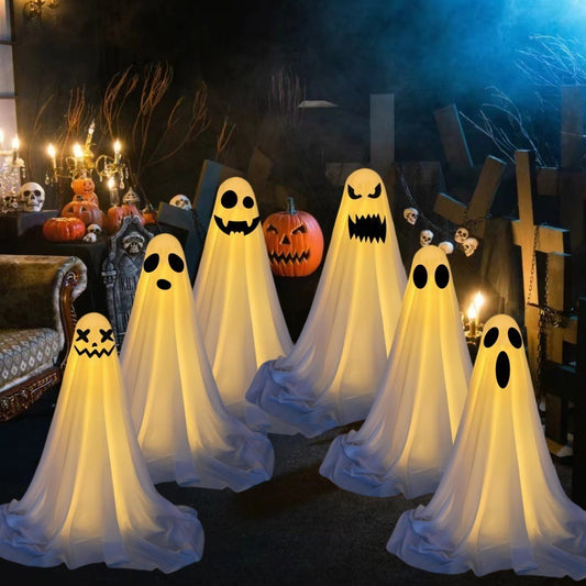 Ghost Halloween Porch Decorations Glowing Lawn Set 2025