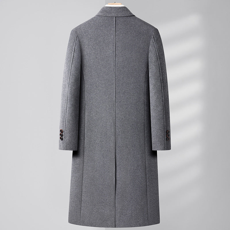 Warm Structured Overknee Wool Coat - Double Breasted, Winter