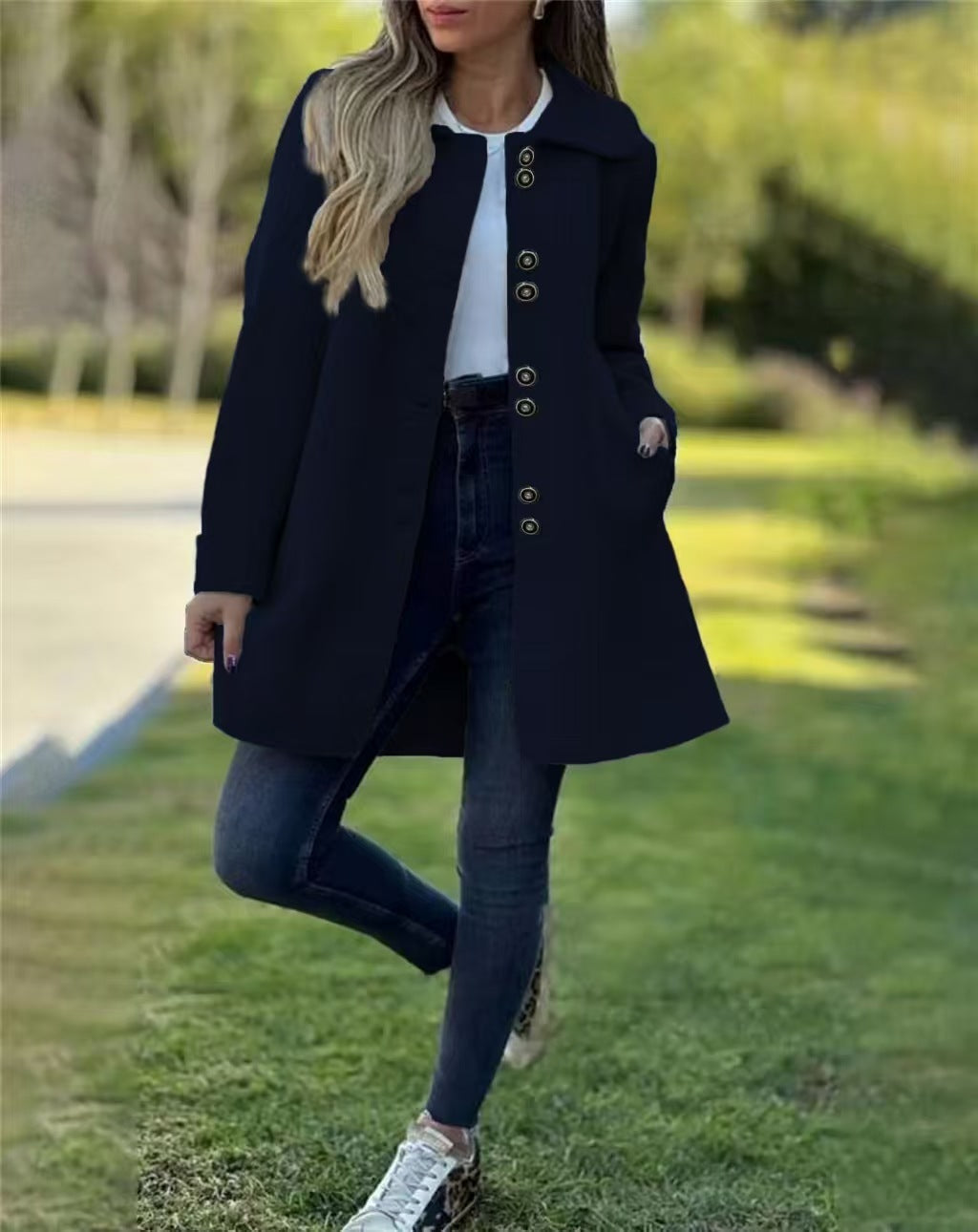 Warm Women Wool Coat - A Line, Polar Fleece, For Winter