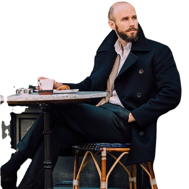 Warme Heren Woljas - Double Breasted, Gestructureerd Voor Winter