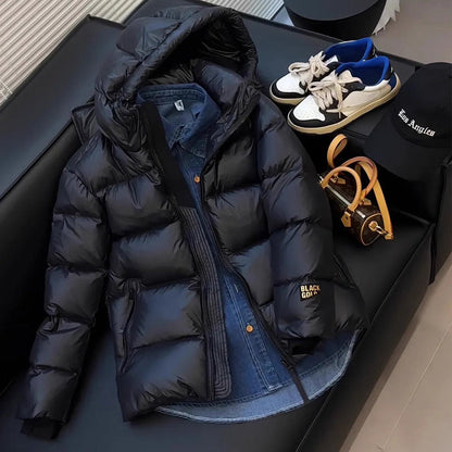 Warm Women's Puffer Coat - Cropped Cotton Padded Winter