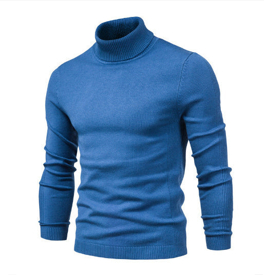 Blød herre rullekrave sweater - slim fit viskose vinter