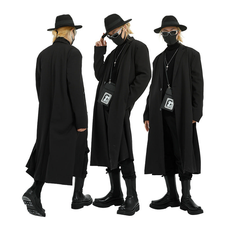 Lightweight Relaxed Men’s Overcoat - Long Polyester Spring