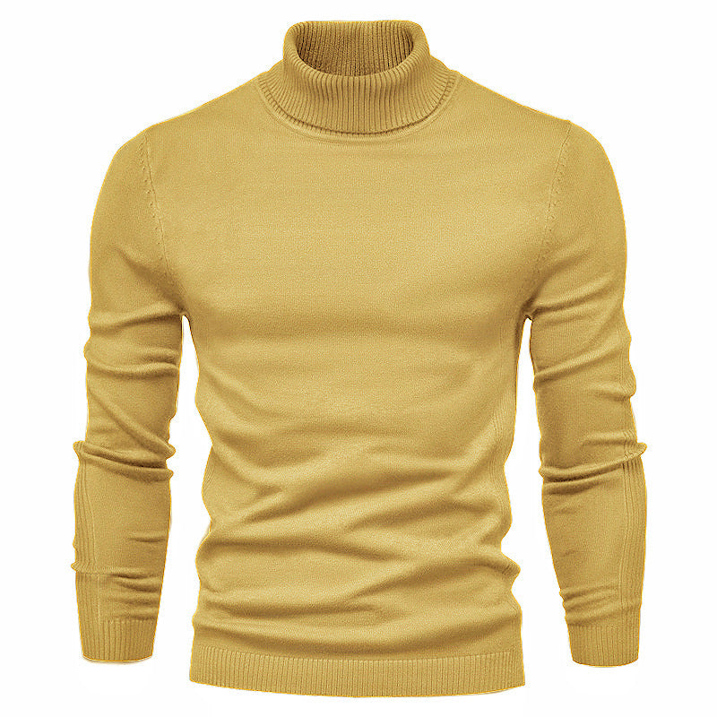 Blød herre rullekrave sweater - slim fit viskose vinter