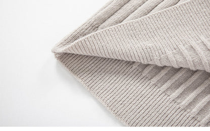 Fitted Men's Half Turtleneck Zip Sweater - Ribbed Knit