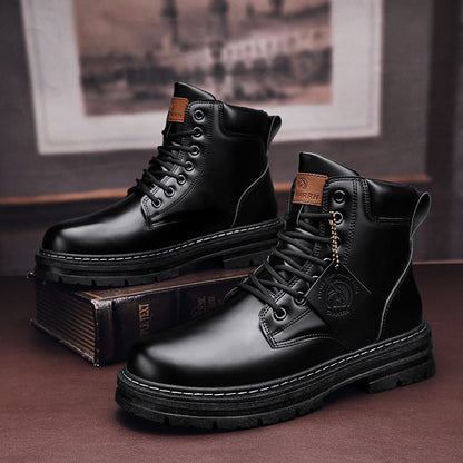 Supportive Classic Men's Work Boots - Lace-Up Leather Urban