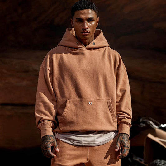 Oversized Relaxed Men's Pullover Hoodie - Cotton, Casual