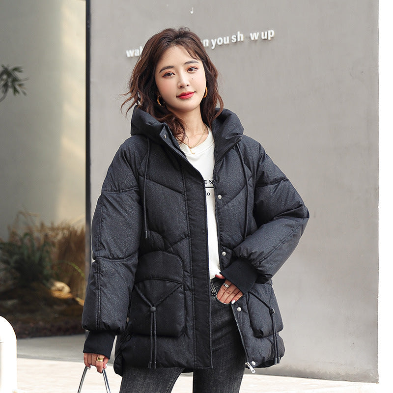 Insulating Cozy Women's Puffer Jacket - Oversized Down Cotton