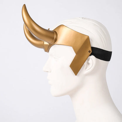 Loki Ragnarok latex kroon-cosplayhelm met hoorns, masker voor volwassen heren en dames, anime-Halloween 2026