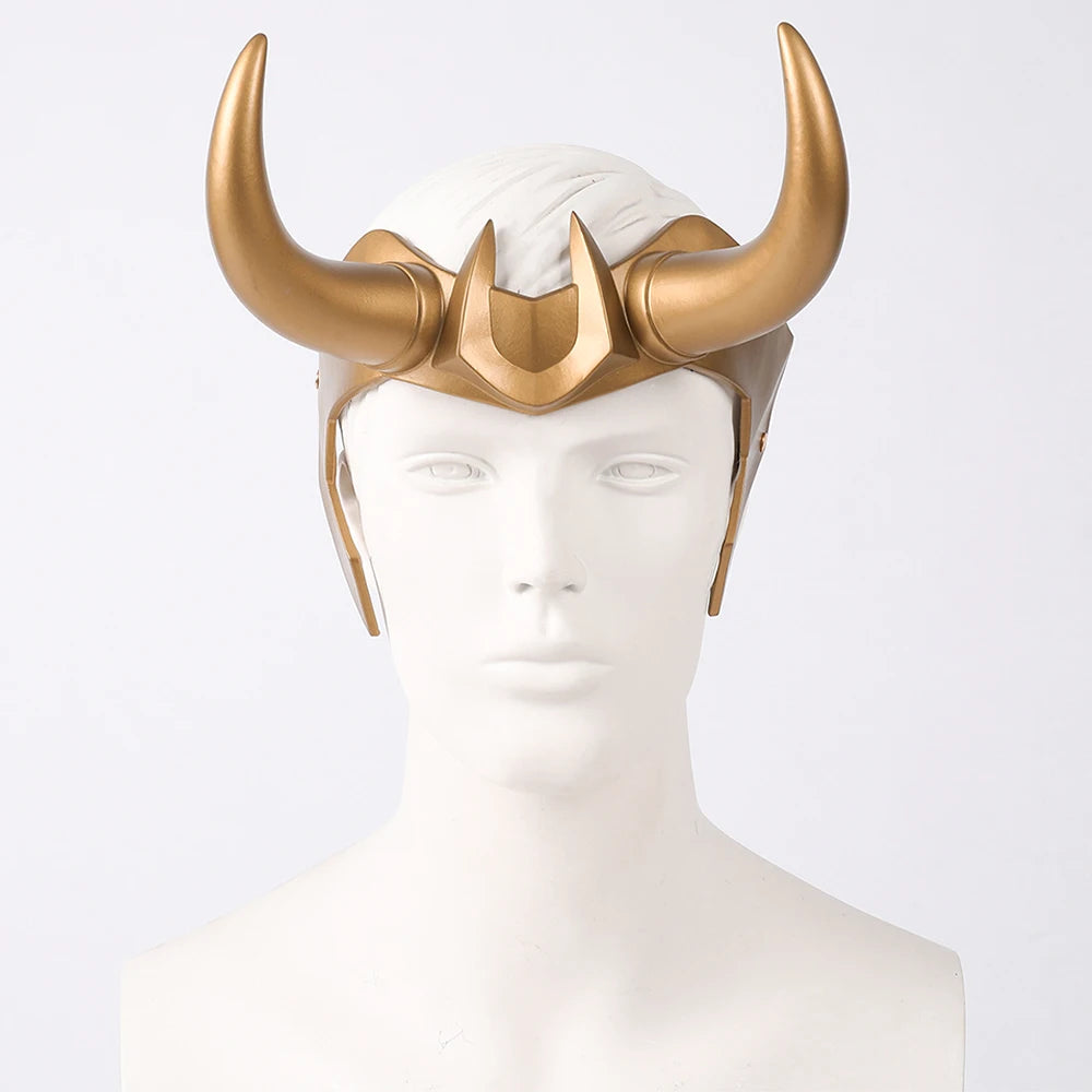 Loki Ragnarok latex kroon-cosplayhelm met hoorns, masker voor volwassen heren en dames, anime-Halloween 2026