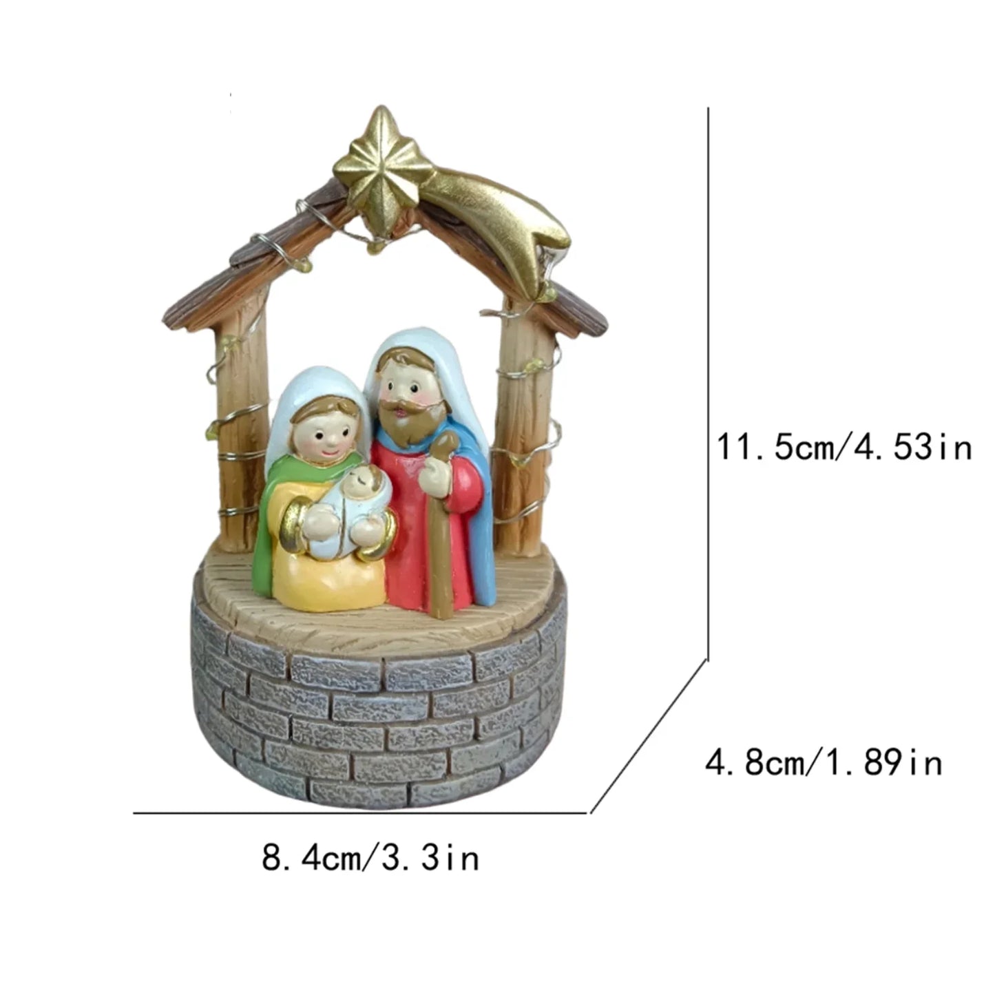 Nativity Scene Resin Figurine Holy Family Christmas Ornament For Desk Or Shelf Holiday Decor 2025 Gift