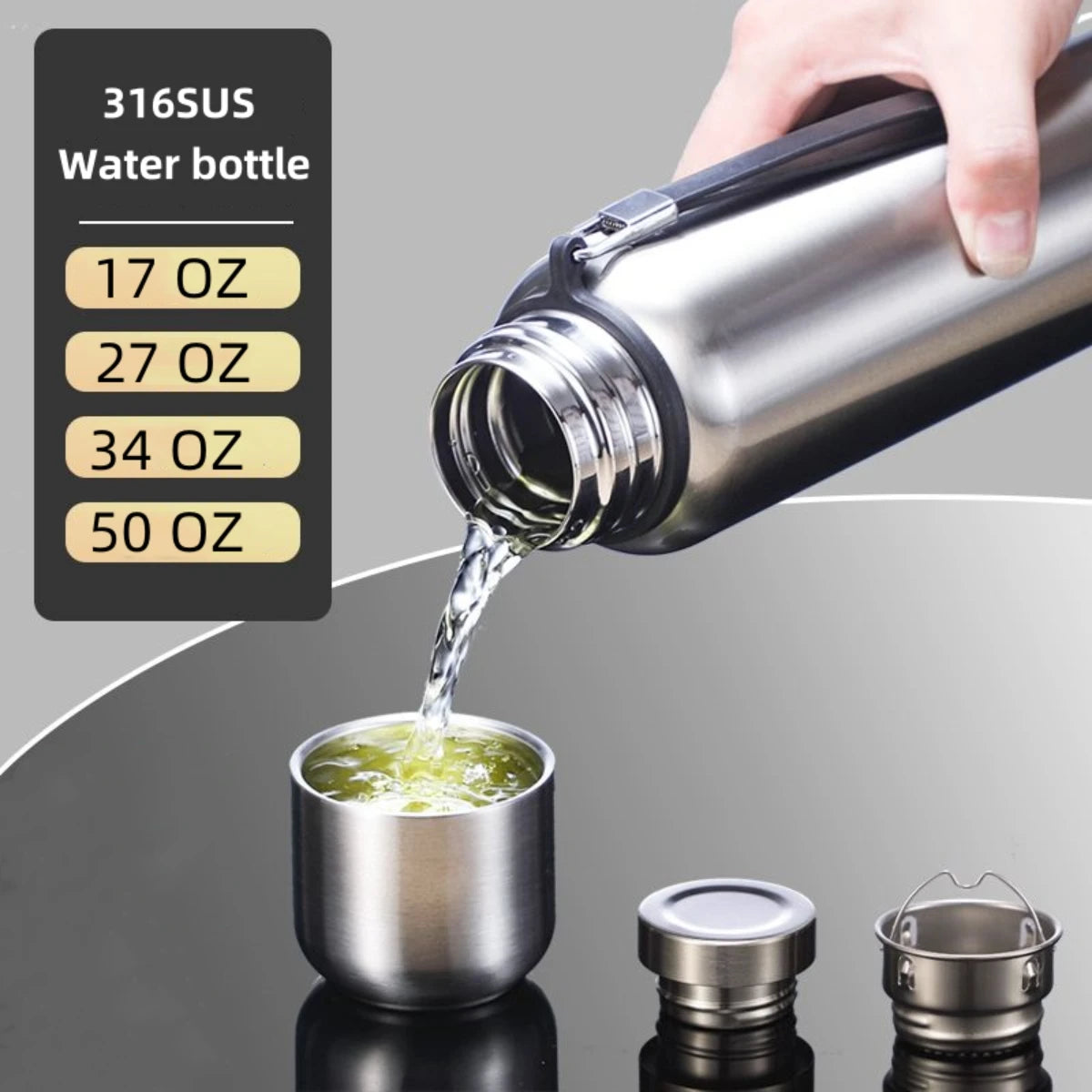 Stainless Steel Water Bottle – Vacuum Insulated Sports Bottle, Summer Travel 2026 Keeps Drinks Hot Or Cold