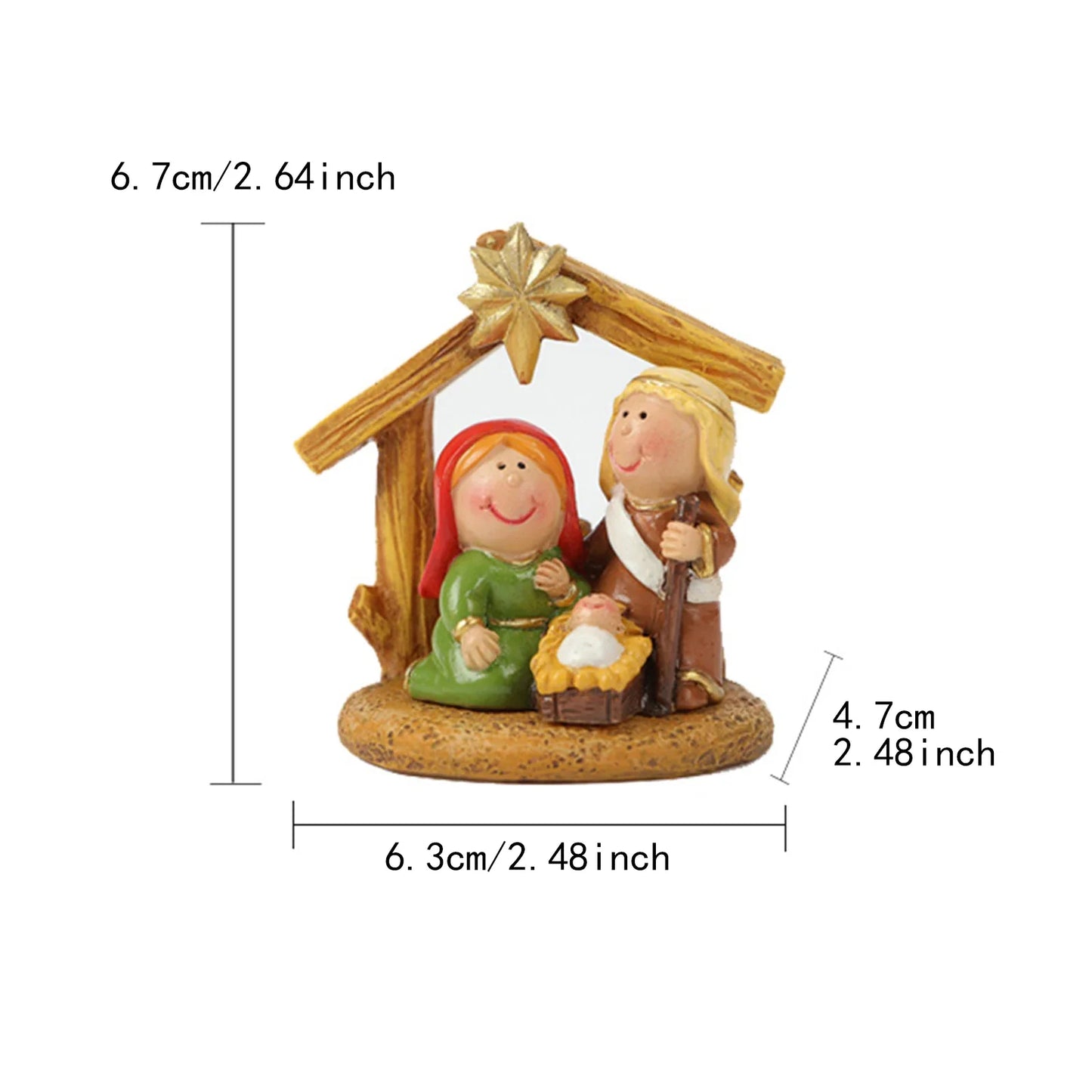 Nativity Scene Resin Figurine Holy Family Christmas Ornament For Desk Or Shelf Holiday Decor 2025 Gift