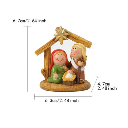 Nativity Scene Resin Figurine Holy Family Christmas Ornament For Desk Or Shelf Holiday Decor 2025 Gift