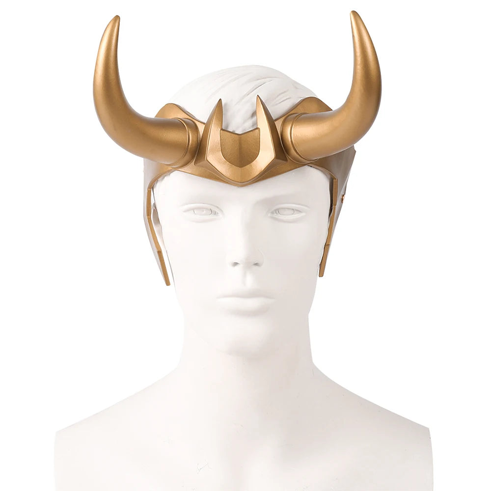 Loki Ragnarok latex kroon-cosplayhelm met hoorns, masker voor volwassen heren en dames, anime-Halloween 2026