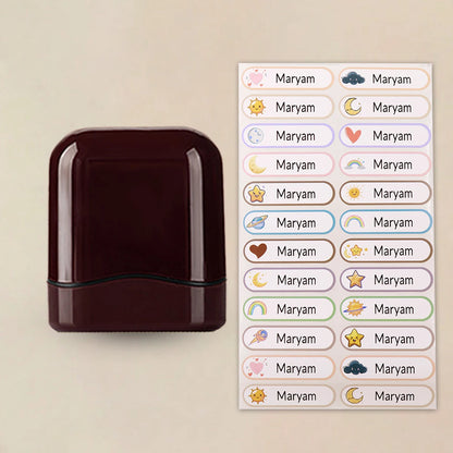 Personalized Custom Name Rubber Stamp + 100 Stickers – Self-Signing Stationery Set 2026