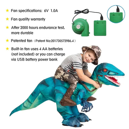 Lightweight Kids Inflatable Dinosaur Costume - Riding T Rex