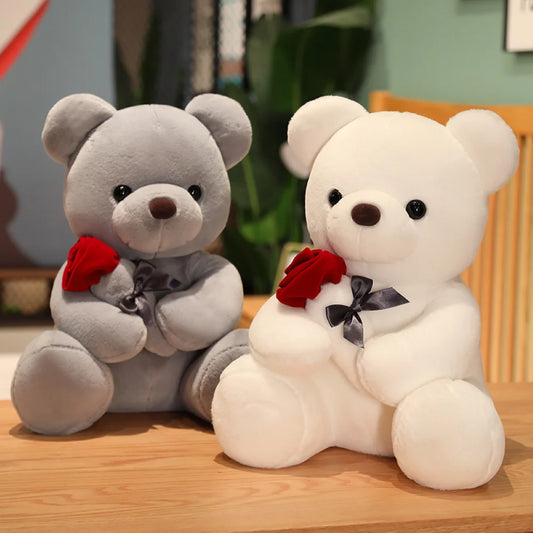 Adorable Plush Rose Bear - A Delightful Valentine's Day Gift or Birthday Surprise for Her