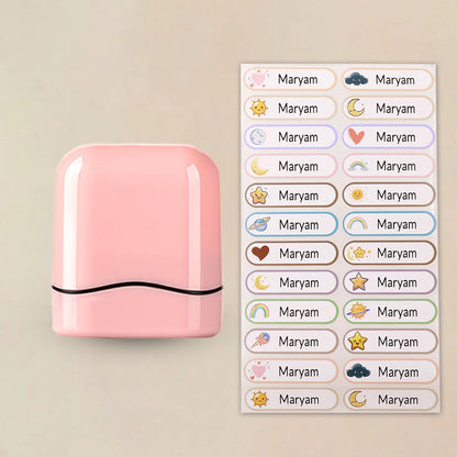 Personalized Custom Name Rubber Stamp + 100 Stickers – Self-Signing Stationery Set 2026
