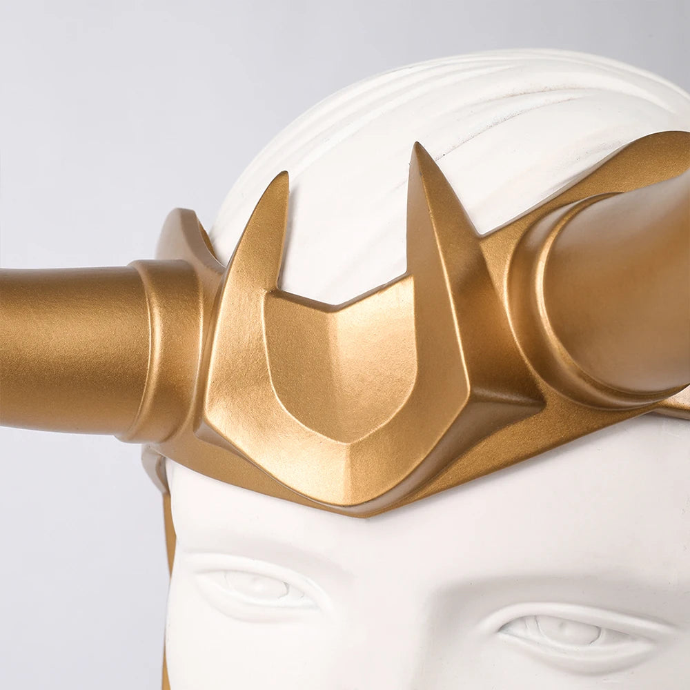 Loki Ragnarok latex kroon-cosplayhelm met hoorns, masker voor volwassen heren en dames, anime-Halloween 2026