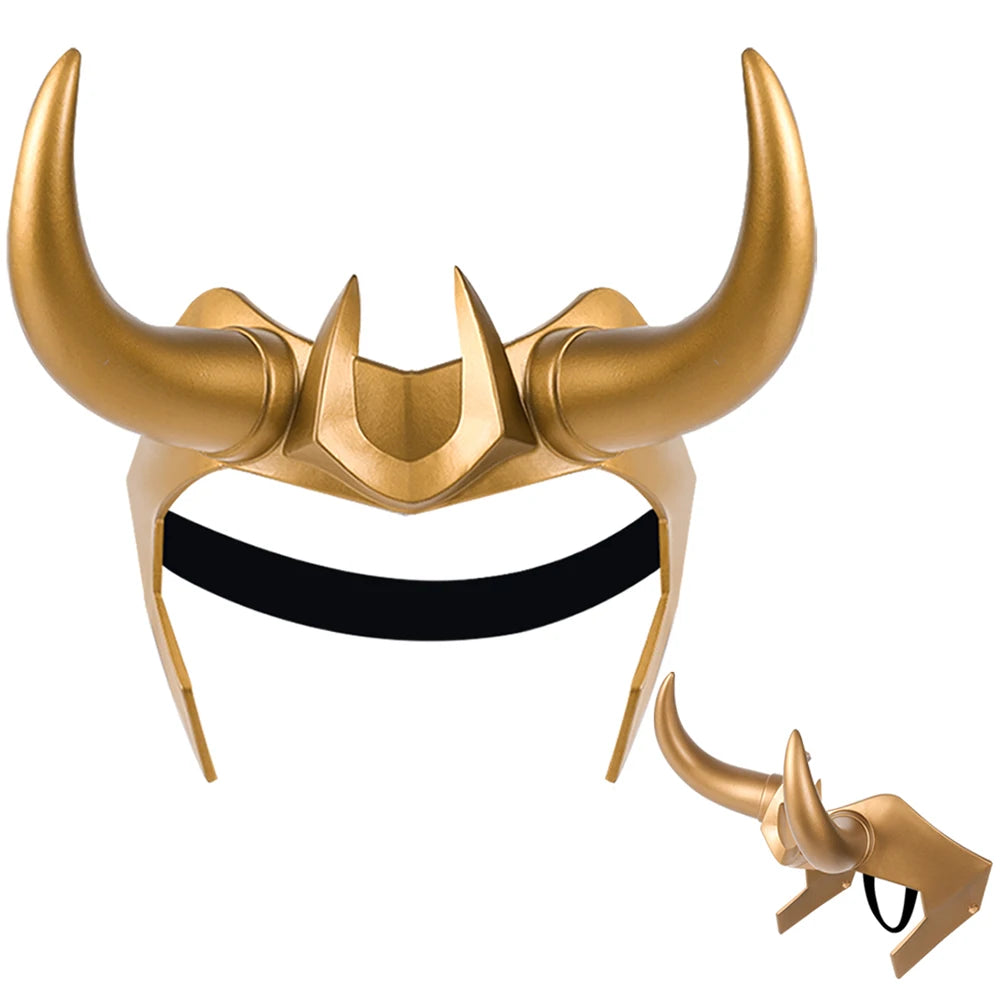 Loki Ragnarok latex kroon-cosplayhelm met hoorns, masker voor volwassen heren en dames, anime-Halloween 2026