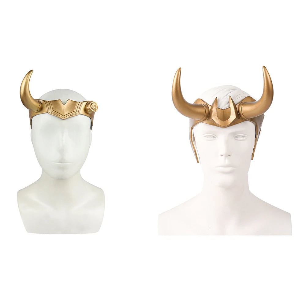 Loki Ragnarok latex kroon-cosplayhelm met hoorns, masker voor volwassen heren en dames, anime-Halloween 2026