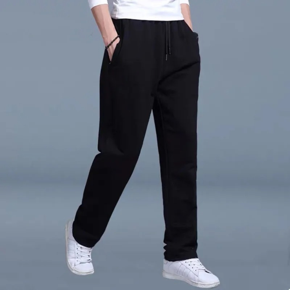 Light Summer Jogging Pants for Men, Comfortable Wide Leg Sweatpants with Adjustable Waistband, Cotton Training Joggers-1