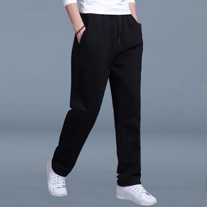 Variant image for Light Summer Jogging Pants for Men, Comfortable Wide Leg Sweatpants with Adjustable Waistband, Cotton Training Joggers-1