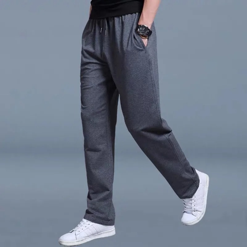 Variant image for Light Summer Jogging Pants for Men, Comfortable Wide Leg Sweatpants with Adjustable Waistband, Cotton Training Joggers-11