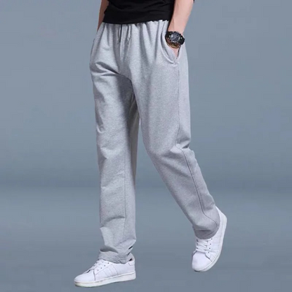 Variant image for Light Summer Jogging Pants for Men, Comfortable Wide Leg Sweatpants with Adjustable Waistband, Cotton Training Joggers-16