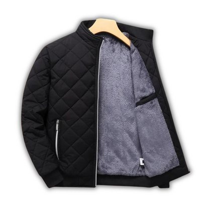 Insulating Men's Jacket - Quilted Bomber, Fleece, Winter
