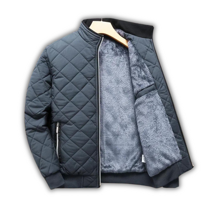 Insulating Men's Jacket - Quilted Bomber, Fleece, Winter
