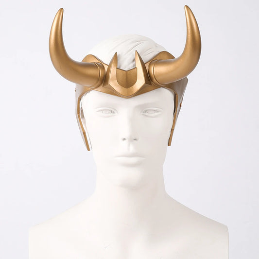 Loki Ragnarok latexkrone med horn, cosplayhjelm og maske til voksne, mænd og kvinder, anime-halloween 2026