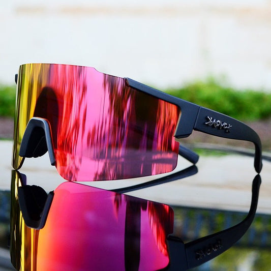 Aerodynamische Fahrrad-Sonnenbrille für Herren und Damen – verspiegelte Gläser, flexibel, für Outdoor-Aktivitäten 0