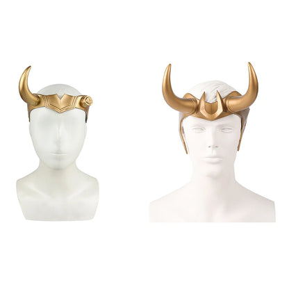 Loki Ragnarok latex kroon-cosplayhelm met hoorns, masker voor volwassen heren en dames, anime-Halloween 2026