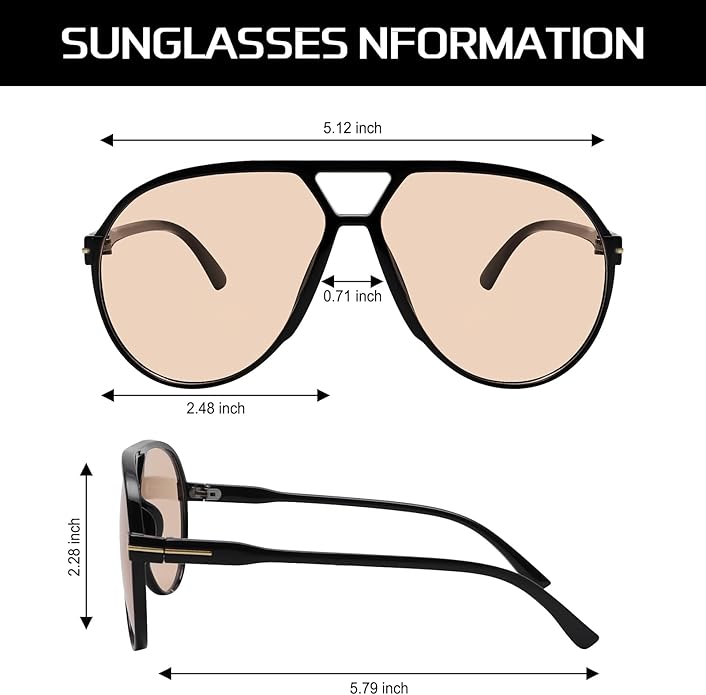 Atemberaubende unisex Aviator Sonnenbrille – oversized quadratische Gläser, leichtes Gestell, für Sommer 2025 3