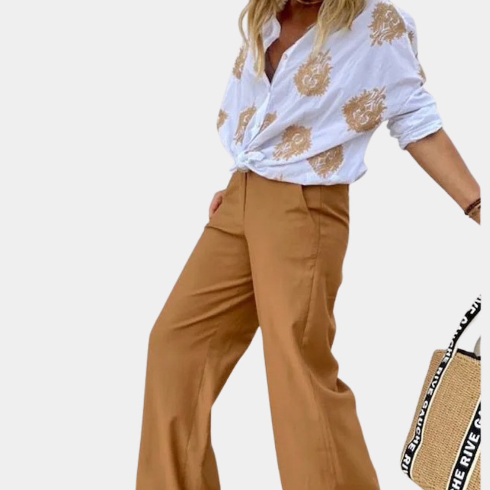 Atmungsaktive Damenbluse – lange Ärmel, bedruckt, für Büro und Freizeit 3