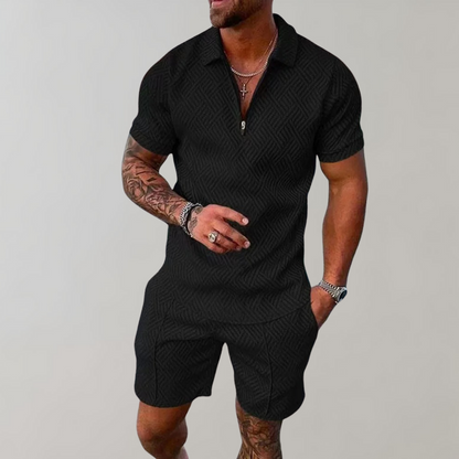 Atmungsaktive Herren Sommer-Set – Polo-Shirt und kurze Hose, ideal für Freizeit 0