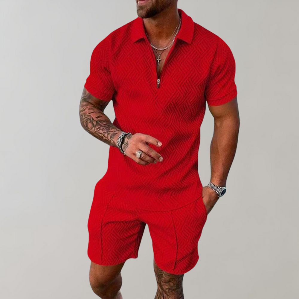 Atmungsaktive Herren Sommer-Set – Polo-Shirt und kurze Hose, ideal für Freizeit 4