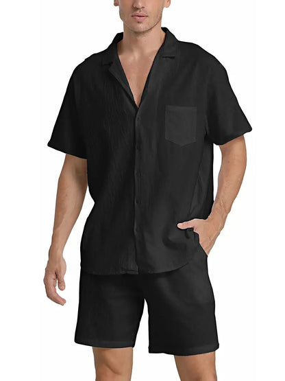 Atmungsaktives Herren Leinen-Set – lockeres Hemd und Hose, leicht, für Sommeraktivitäten 9