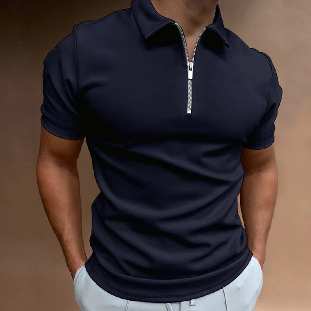 Atmungsaktives Herren Poloshirt – lockerer Schnitt, Polyester, für Freizeit und Büro 1