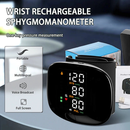 Automatic Digital Wrist Blood Pressure Monitor with Heart Rate Tracking and Smart Touch LCD Screen 2