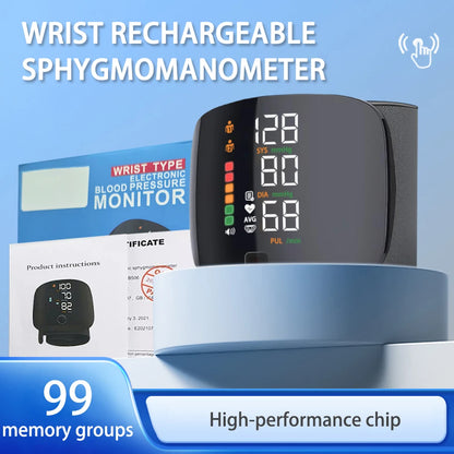 Automatic Digital Wrist Blood Pressure Monitor with Heart Rate Tracking and Smart Touch LCD Screen 3