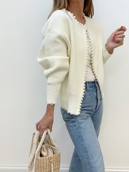 Blød Klassisk Kvinders Strikket Cardigan - Boxy Snit, Strikket Til Efterår