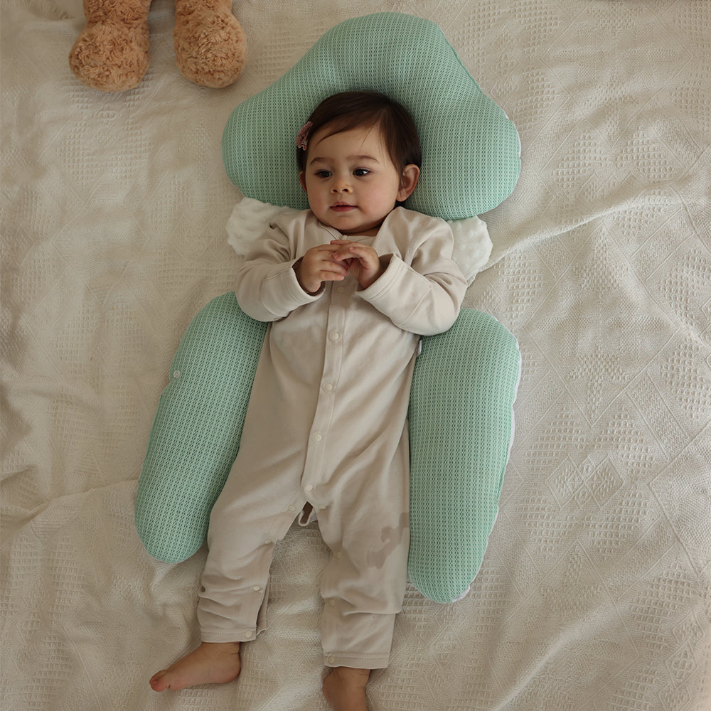 Organic Cotton U-Shape Baby Pillow - Soft & Safe Neck Support for Infants, Adjustable HugBuddy™ Design for Cozy Sleep