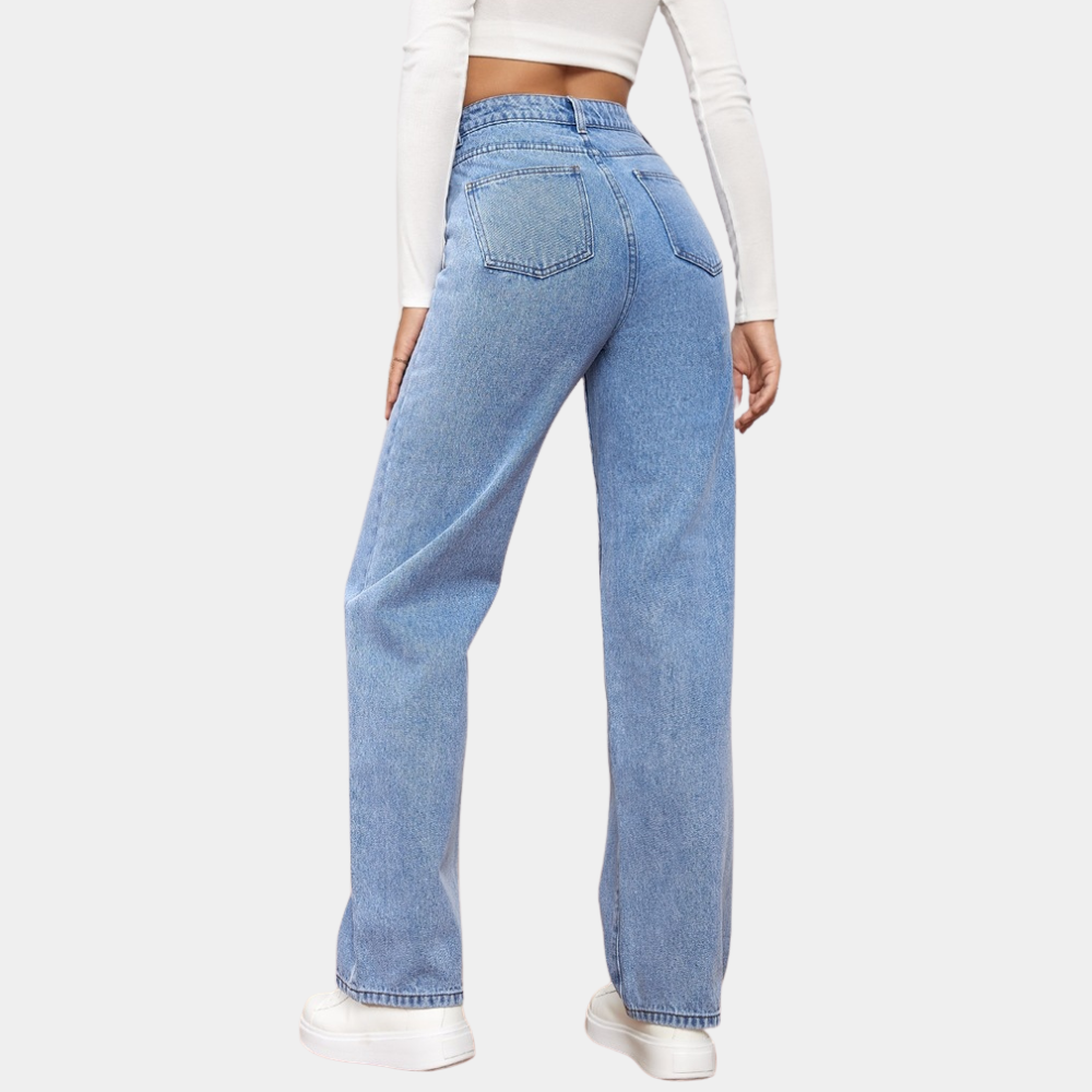 Bequeme Damen Baggy Jeans – Hohe Taille, elastischer Denim, für den Alltag 7