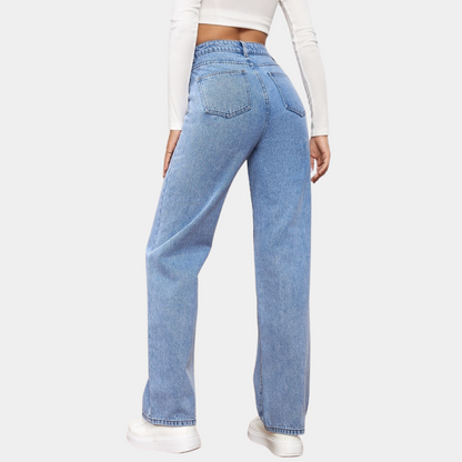 Bequeme Damen Baggy Jeans – Hohe Taille, elastischer Denim, für den Alltag 7