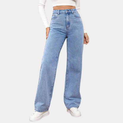 Bequeme Damen Baggy Jeans – Hohe Taille, elastischer Denim, für den Alltag 8
