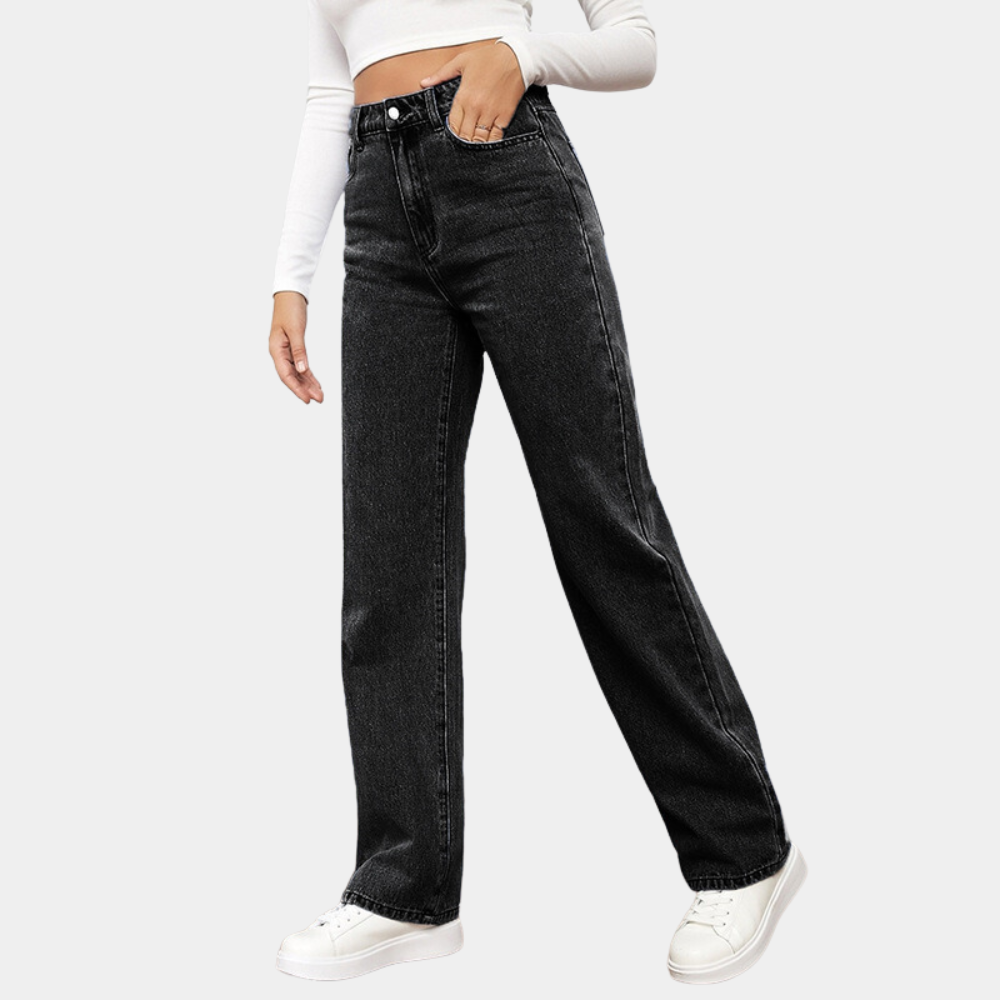 Bequeme Damen Baggy Jeans – Hohe Taille, elastischer Denim, für den Alltag 9