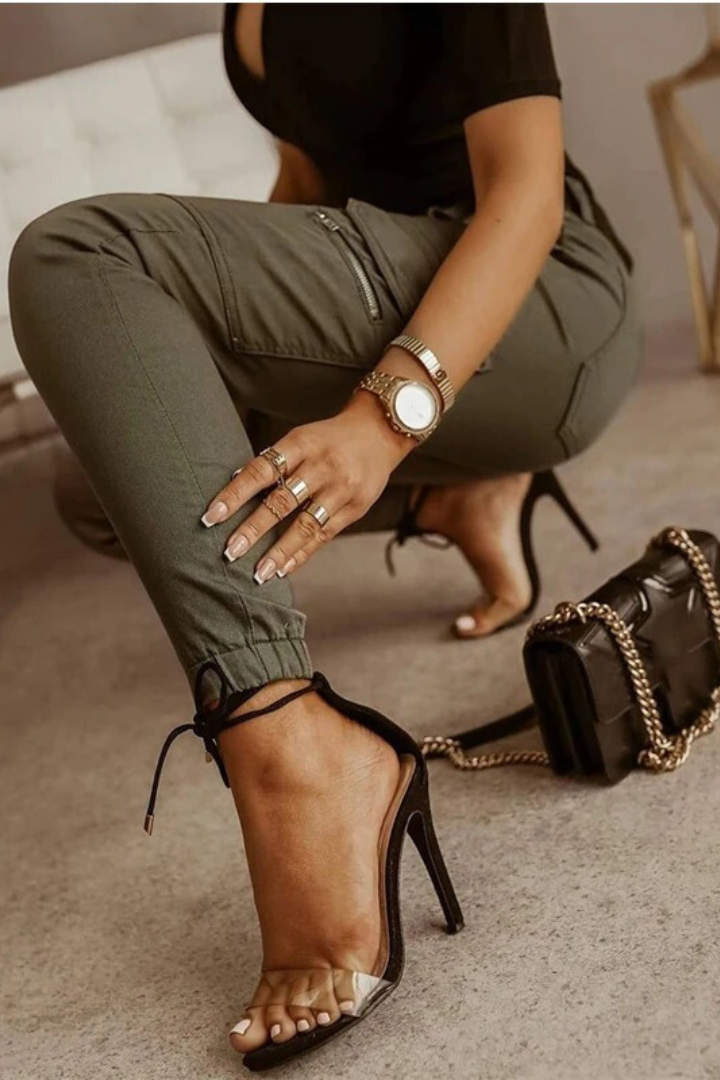 Bequeme Damen Cargo-Hose – körperbetont, Baumwollmischung, für urbanen Alltag 3